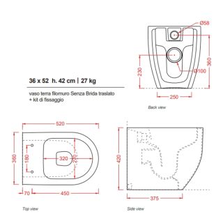 Унитаз Artceram Monet MNV002 17 00 черный